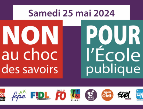Samedi 25 mai – Non au « Choc des savoirs » Journée de mobilisation nationale – Manifestation à Paris